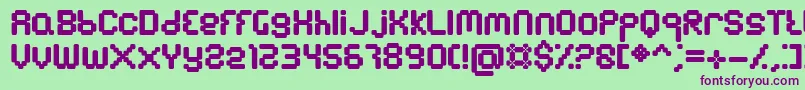 Emulator Font – Purple Fonts on Green Background