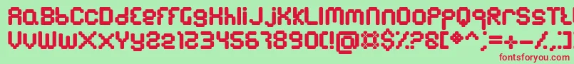 Emulator Font – Red Fonts on Green Background