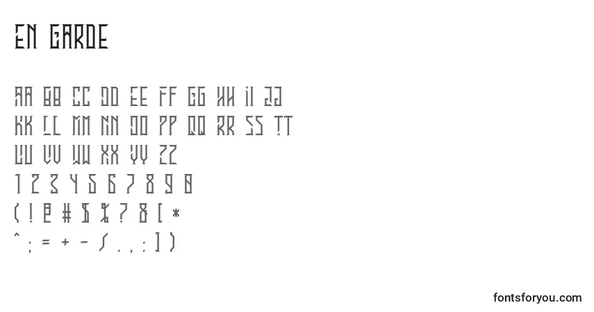 Шрифт En Garde – алфавит, цифры, специальные символы