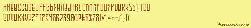 Más sobre la fuente En Garde fuente En Garde – Fuentes Marrones Sobre Fondo Amarillo