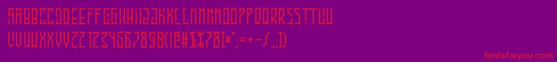En Garde Font – Red Fonts on Purple Background