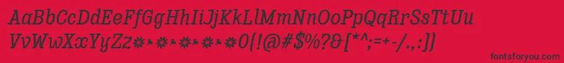 Enagol Math Medium Italic Font – Black Fonts on Red Background