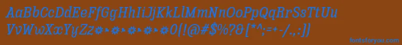 Enagol Math Medium Italic Font – Blue Fonts on Brown Background