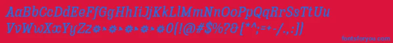 Enagol Math Medium Italic Font – Blue Fonts on Red Background