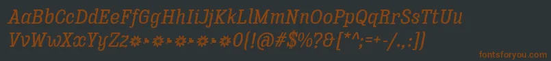 Enagol Math Medium Italic Font – Brown Fonts on Black Background