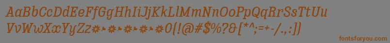 Enagol Math Medium Italic Font – Brown Fonts on Gray Background