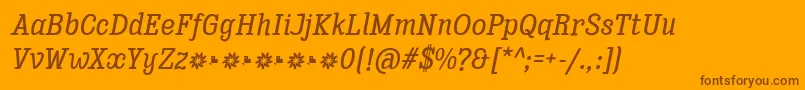 Enagol Math Medium Italic Font – Brown Fonts on Orange Background