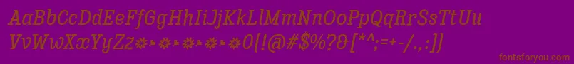 Enagol Math Medium Italic Font – Brown Fonts on Purple Background