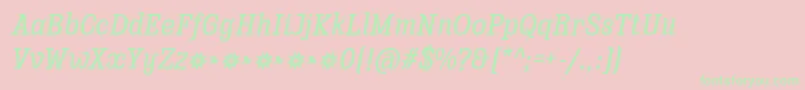 Enagol Math Medium Italic Font – Green Fonts on Pink Background
