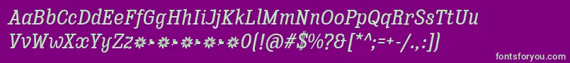 Enagol Math Medium Italic Font – Green Fonts on Purple Background