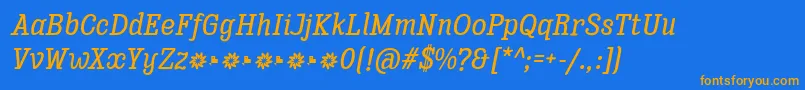 Enagol Math Medium Italic Font – Orange Fonts on Blue Background