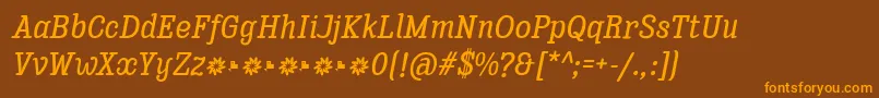 Enagol Math Medium Italic Font – Orange Fonts on Brown Background