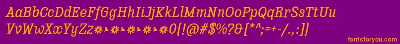 Enagol Math Medium Italic Font – Orange Fonts on Purple Background