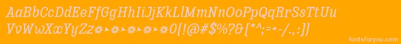 Enagol Math Medium Italic Font – Pink Fonts on Orange Background