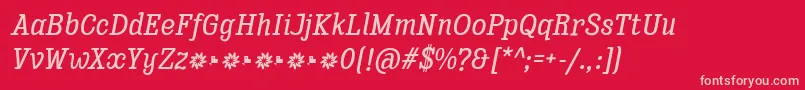 Enagol Math Medium Italic Font – Pink Fonts on Red Background