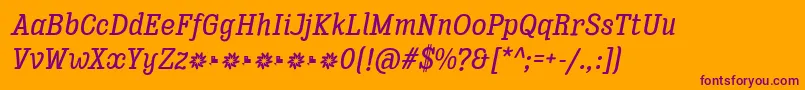 Enagol Math Medium Italic Font – Purple Fonts on Orange Background