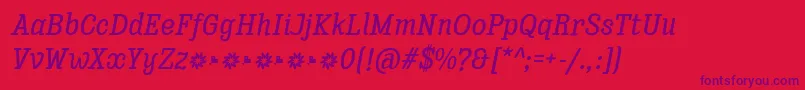 Enagol Math Medium Italic Font – Purple Fonts on Red Background