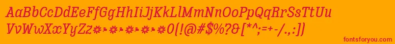 Police Enagol Math Medium Italic – polices rouges sur fond orange