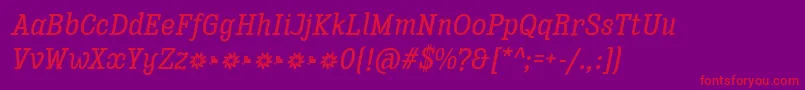 Enagol Math Medium Italic-Schriftart – Rote Schriften auf violettem Hintergrund