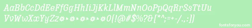 Enagol Math Medium Italic Font – White Fonts on Green Background