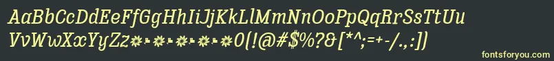 Enagol Math Medium Italic Font – Yellow Fonts on Black Background
