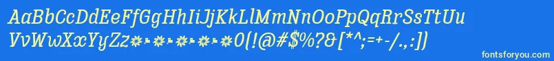 Enagol Math Medium Italic Font – Yellow Fonts on Blue Background