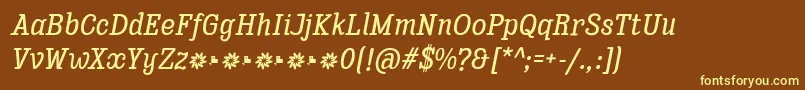 Enagol Math Medium Italic Font – Yellow Fonts on Brown Background