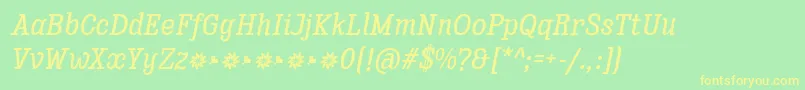 Enagol Math Medium Italic Font – Yellow Fonts on Green Background