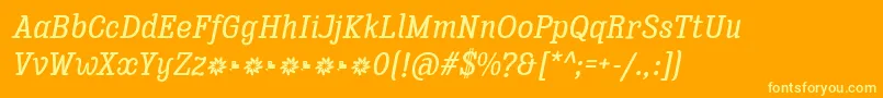 Enagol Math Medium Italic Font – Yellow Fonts on Orange Background