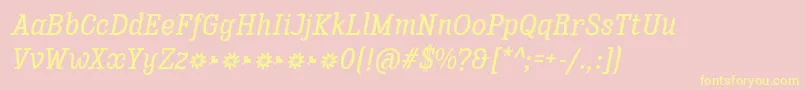 Enagol Math Medium Italic Font – Yellow Fonts on Pink Background