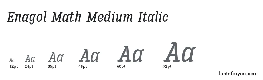 Größen der Schriftart Enagol Math Medium Italic