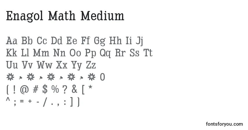 Enagol Math Mediumフォント–アルファベット、数字、特殊文字