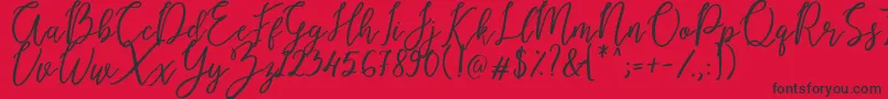 フォントEndestry – 赤い背景に黒い文字