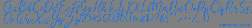 フォントEndestry – 灰色の背景に青い文字