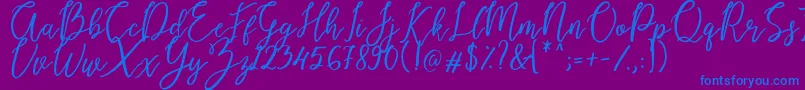 Endestry Font – Blue Fonts on Purple Background