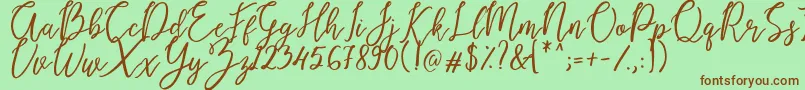 Endestry-Schriftart – Braune Schriften auf grünem Hintergrund