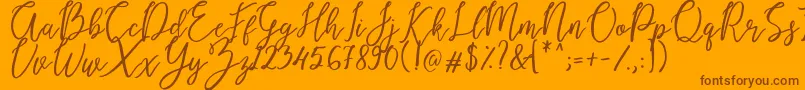 Fonte Endestry – fontes marrons em um fundo laranja