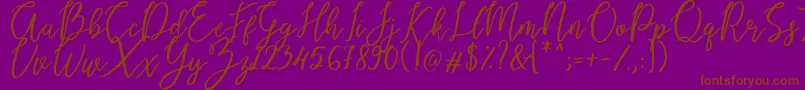 Endestry-Schriftart – Braune Schriften auf violettem Hintergrund