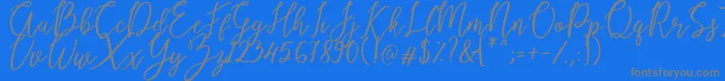 Endestry-Schriftart – Graue Schriften auf blauem Hintergrund