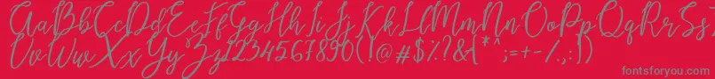 Endestry Font – Gray Fonts on Red Background