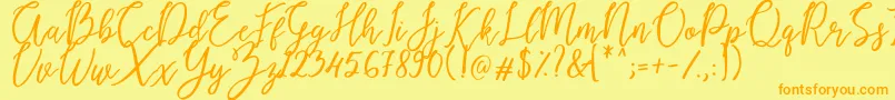 Endestry Font – Orange Fonts on Yellow Background