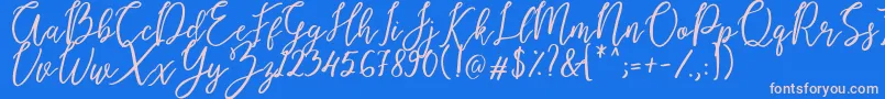 Endestry-Schriftart – Rosa Schriften auf blauem Hintergrund
