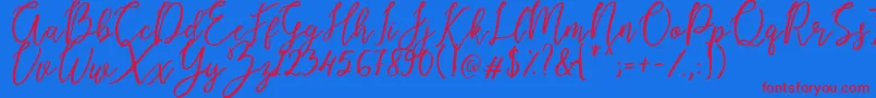 Endestry Font – Red Fonts on Blue Background