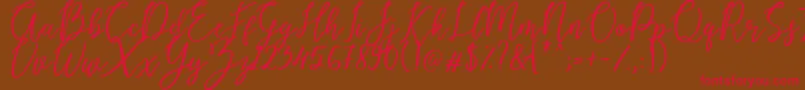 Endestry Font – Red Fonts on Brown Background