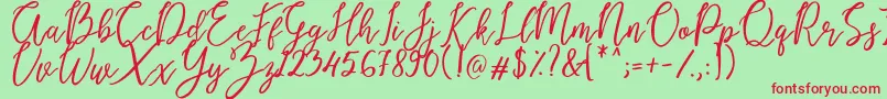 Endestry Font – Red Fonts on Green Background
