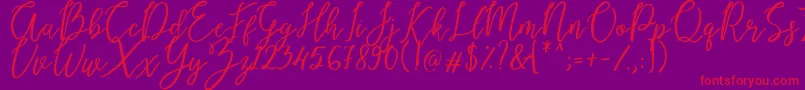 Endestry Font – Red Fonts on Purple Background