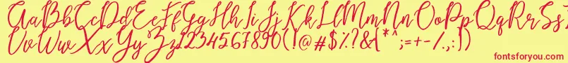 Шрифт Endestry – красные шрифты на жёлтом фоне