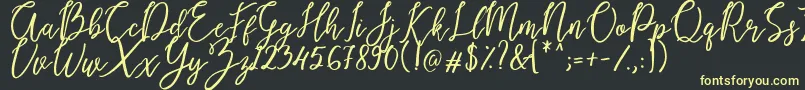 Endestry-fontti – keltaiset fontit mustalla taustalla