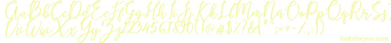 Endestry-Schriftart – Gelbe Schriften auf weißem Hintergrund