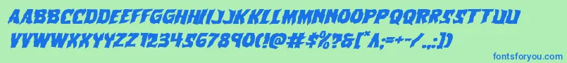 Vorvolakaexpandital Font – Blue Fonts on Green Background